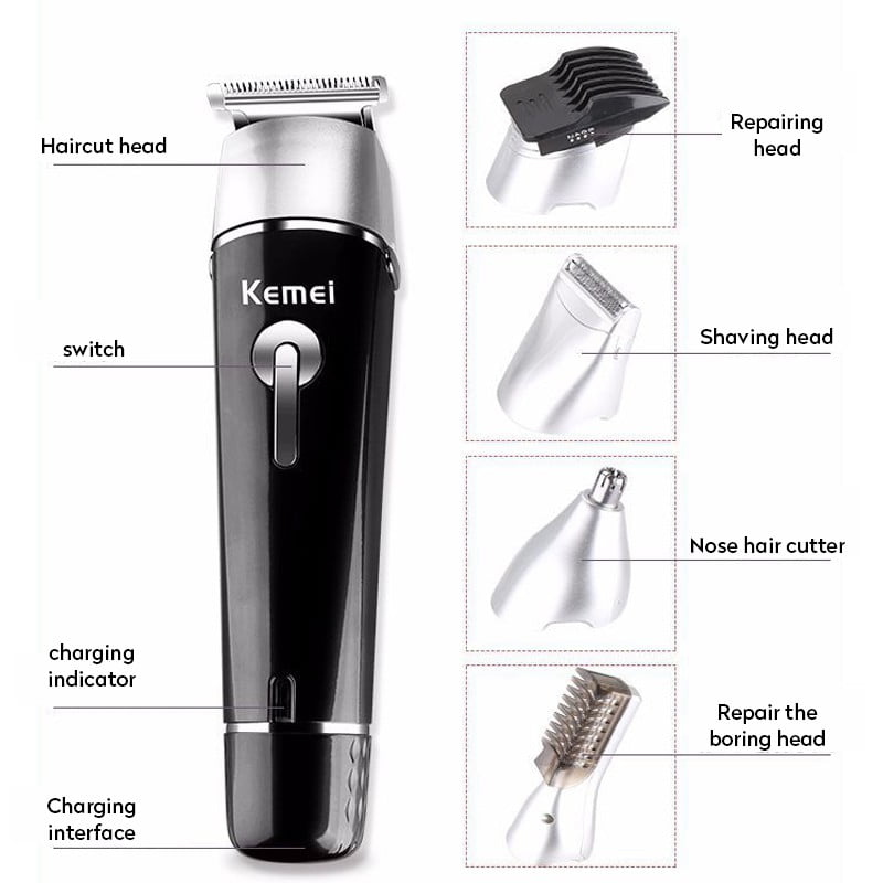 Kemei 10 en 1 Kit de tondeuse électrique pour rasage à cheveux et à barbe