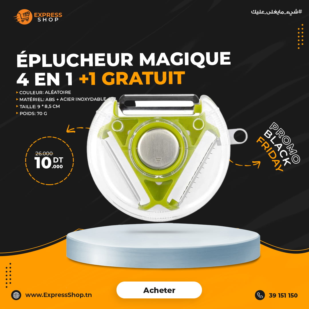 Éplucheur magique 4 en 1 de légumes et Fruits en acier inoxydable (2 pièces)
