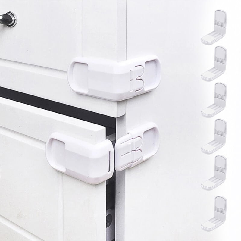 6 pcs/pqt Serrures de verrouillage pour porte, tiroirs et refrigerateur multifonction