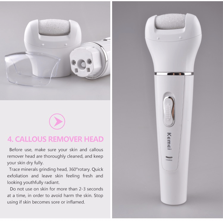 5 en 1 Epilateur rechargeable & imperméable et de soins de la peau avec brosse nettoyante, masseur facial