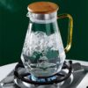 Ensemble de théière en verre Transparent à Texture diamant 1,6 L