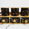 6 Pots à épices en céramique avec support en bois 6 Pots à épices en céramique avec support en bois