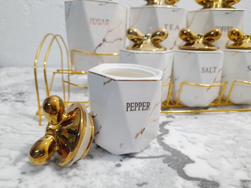 Ensemble de 7 pots à épices en céramique avec support