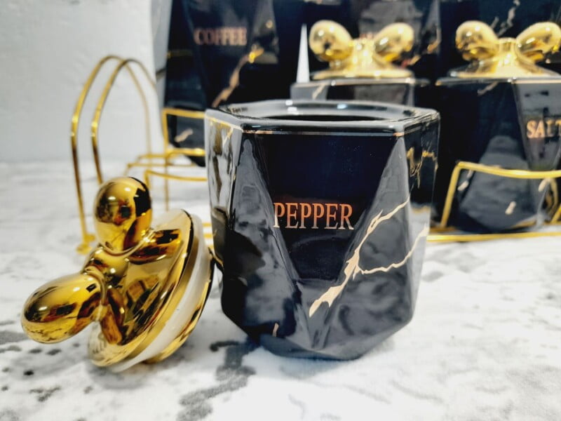 Ensemble de 7 pots à épices en céramique avec support