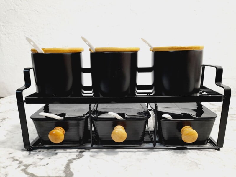 Set de 6 pots à épices avec support