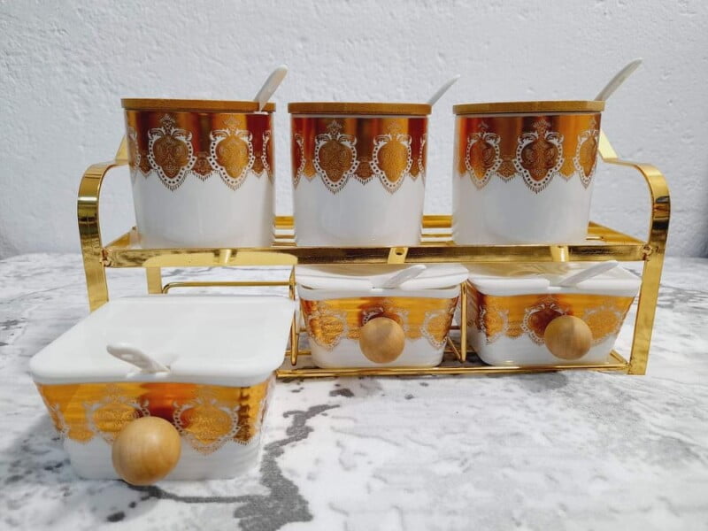 Set de 6 pots à épices avec support