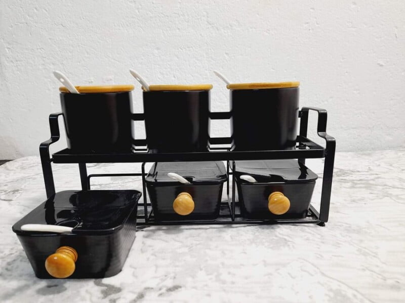 Set de 6 pots à épices avec support