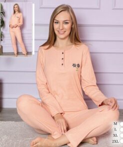 Ensemble de Pyjama Femme saumon 100% Coton