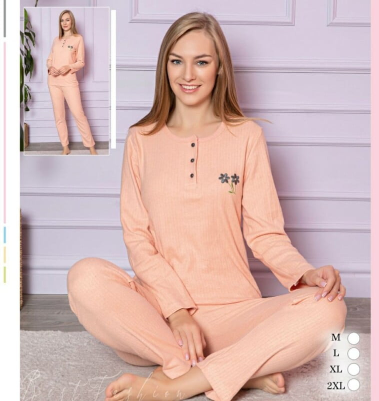 Ensemble de Pyjama Femme saumon 100% Coton