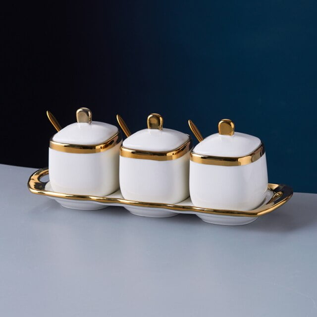 Lots de 3 Bol à sucre en céramique nordique de cuisine