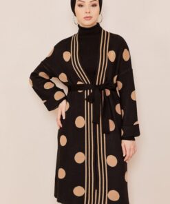 Ensemble de 3 pièces pour femmes noir pointillé en marron