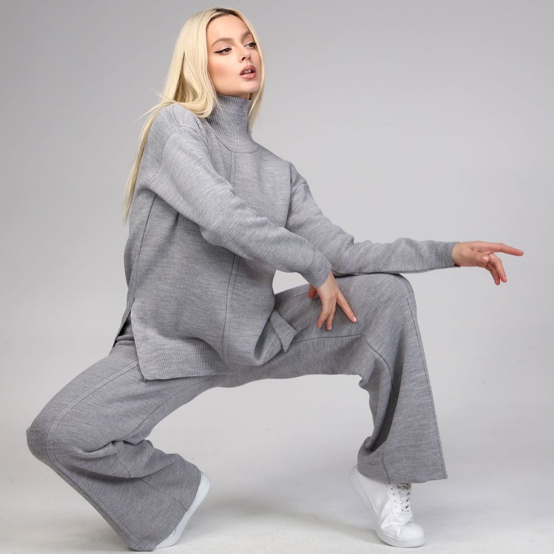 Ensemble de 2 pièces pour femmes modèle unie marron