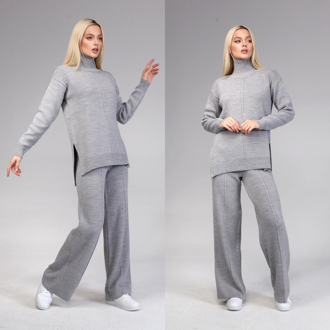 Ensemble de 2 pièces pour femmes modèle unie marron