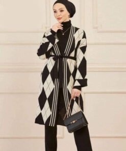 Ensemble de 3 pièces pour femmes ref 2489 Noir-Blanc