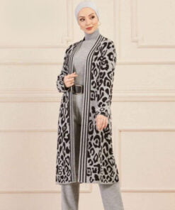 Ensemble de 3 pièces pour femmes tigrée gris/noir