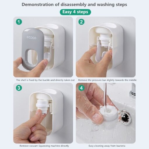 Distributeur automatique de dentifrice mural, résistant à la poussière