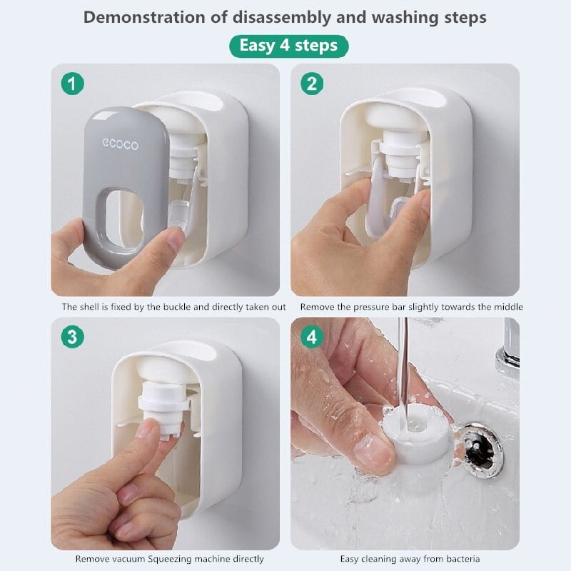 Distributeur automatique de dentifrice mural, résistant à la poussière