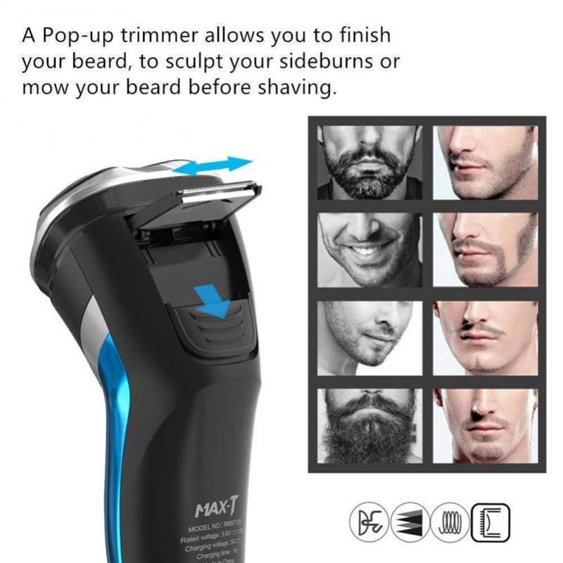 KEMEI – Rasoir électrique professionnel à Triple lame flottante 3D pour homme