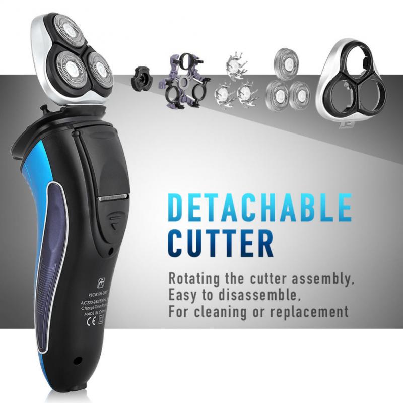 KEMEI – Rasoir électrique professionnel à Triple lame flottante 3D pour homme