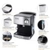 Sonifer – Machine à café expresso électrique 1.6L avec système de cappuccino avancé réglable Sonifer – Sf 3528 Machine à café expresso électrique 1.6L