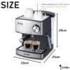 Sonifer – Machine à café expresso électrique 1.6L avec système de cappuccino avancé réglable Sonifer – Sf 3528 Machine à café expresso électrique 1.6L