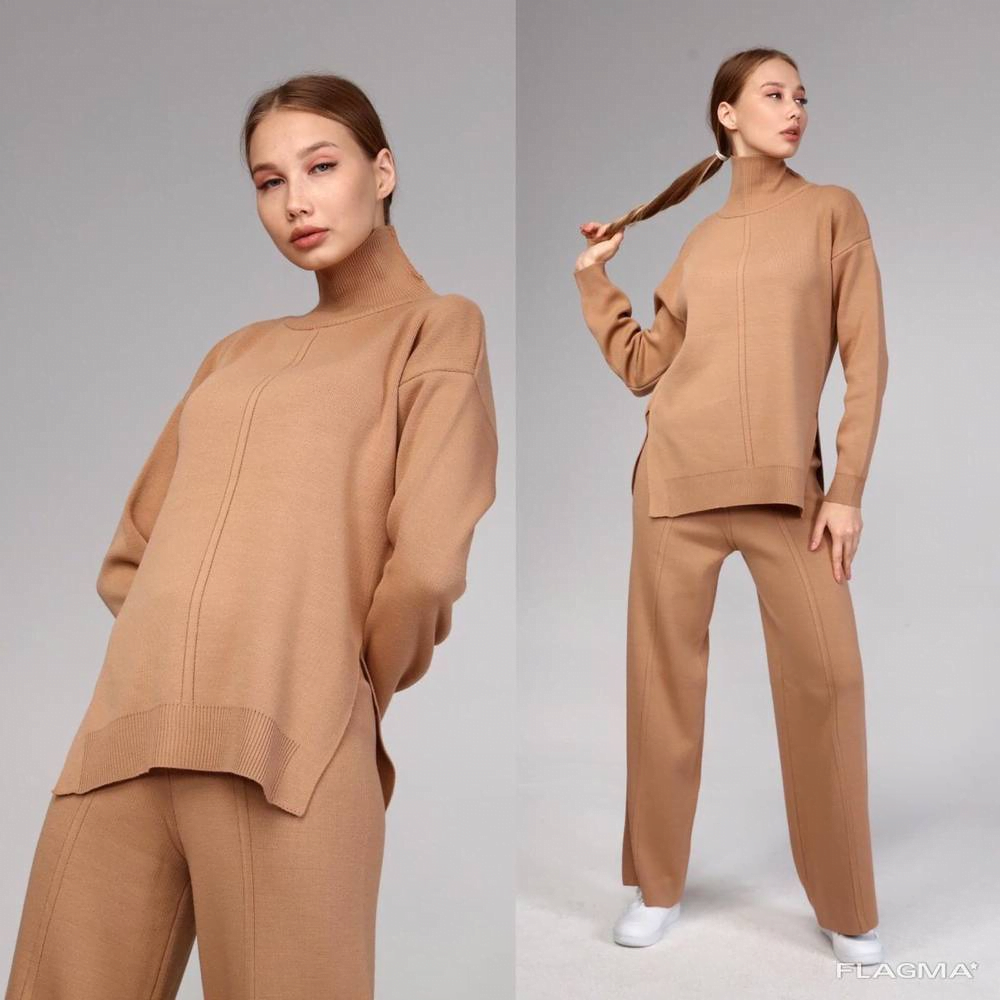 Ensemble de 2 pièces pour femmes modèle unie marron