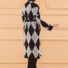 Ensemble de 3 pièces pour femmes ref 2489 en laine Noir-gris Ensemble de 3 pièces pour femmes ref 2489 en laine Noir-gris