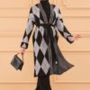 Ensemble de 3 pièces pour femmes ref 2489 en laine Noir-gris Ensemble de 3 pièces pour femmes ref 2489 en laine Noir-gris