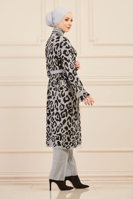 Ensemble de 3 pièces pour femmes tigrée gris/noir