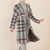 Ensemble de 3 pièces pour femmes à carreaux gris Ensemble de 3 pièces pour femmes à carreaux gris