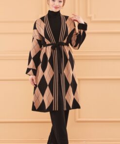 Ensemble de 3 pièces pour femmes ref 2489  Noir-marron