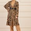Ensemble de 3 pièces pour femmes tigrée beige/noir Ensemble de 3 pièces pour femmes tigrée beige/noir