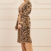 Ensemble de 3 pièces pour femmes tigrée beige/noir Ensemble de 3 pièces pour femmes tigrée beige/noir