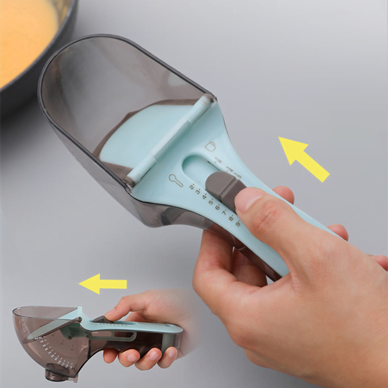 Ensemble de cuillères à mesurer à échelle réglable 2 en 1 pour liquide et poudre