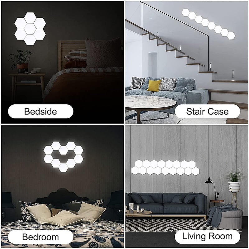Kit Lumières LED Hexagonale 6 Modules Tactile + Commande Décoration