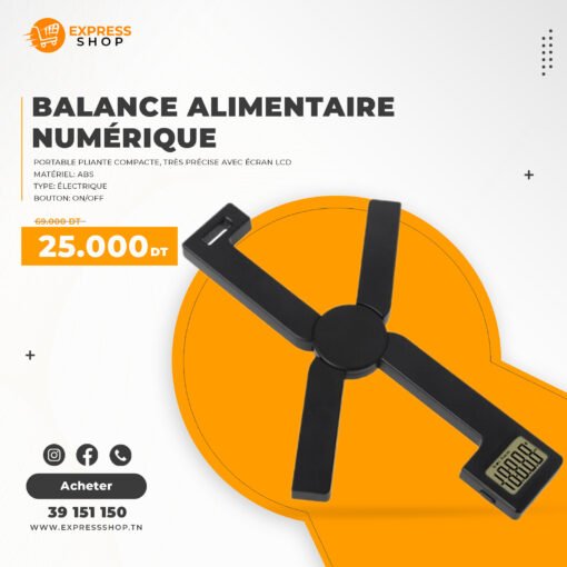 Balance alimentaire numérique portable pliante compacte, très précise avec écran LCD >= 5Kg