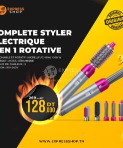 Complete Styler électrique 5 en 1 rotative, détachable et rotatif  (Nickel/Fuchsia) 1000 W