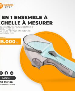 2 en 1 Ensemble à échelle en silicone à mesurer réglable pour liquide et poudre