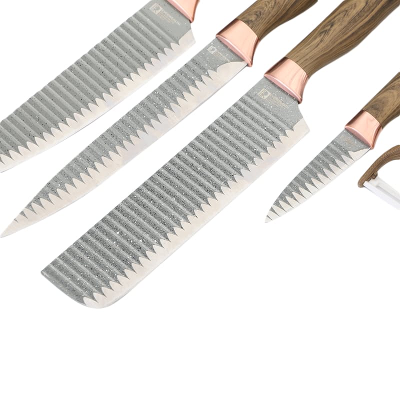 Coffret de couteaux de cuisine en Bois du Namiutsu & Pierre Swiss·Q 6 Pièces, en acier inoxydable