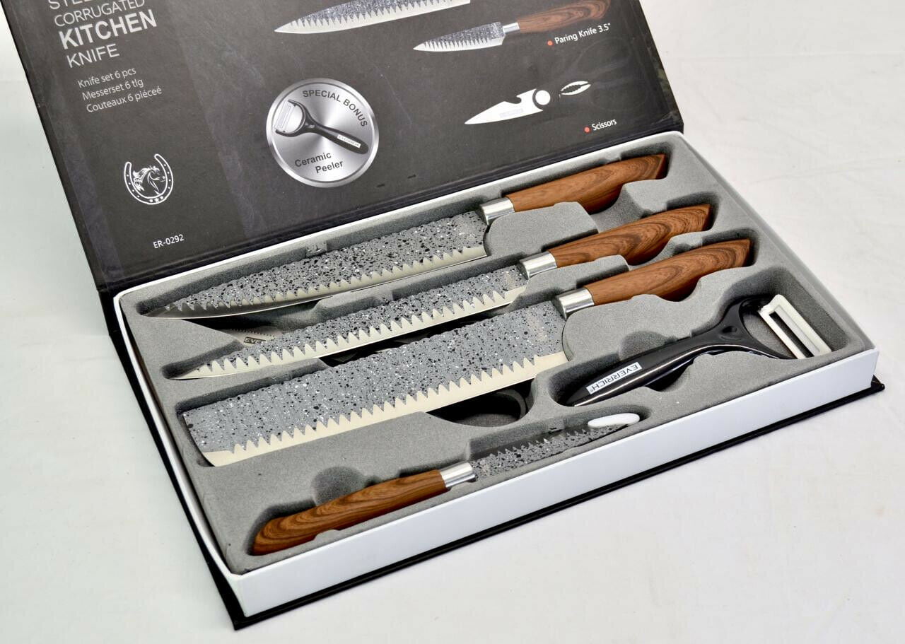 Coffret de couteaux de cuisine  6 Pièces, en acier inoxydable