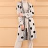 Ensemble de 3 pièces pour femmes beige pointillé en noir Ensemble de 3 pièces pour femmes beige pointillé en noir