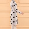 Ensemble de 3 pièces pour femmes beige pointillé en noir Ensemble de 3 pièces pour femmes beige pointillé en noir