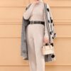 Ensemble de 3 pièces pour femmes beige pointillé en noir Ensemble de 3 pièces pour femmes beige pointillé en noir