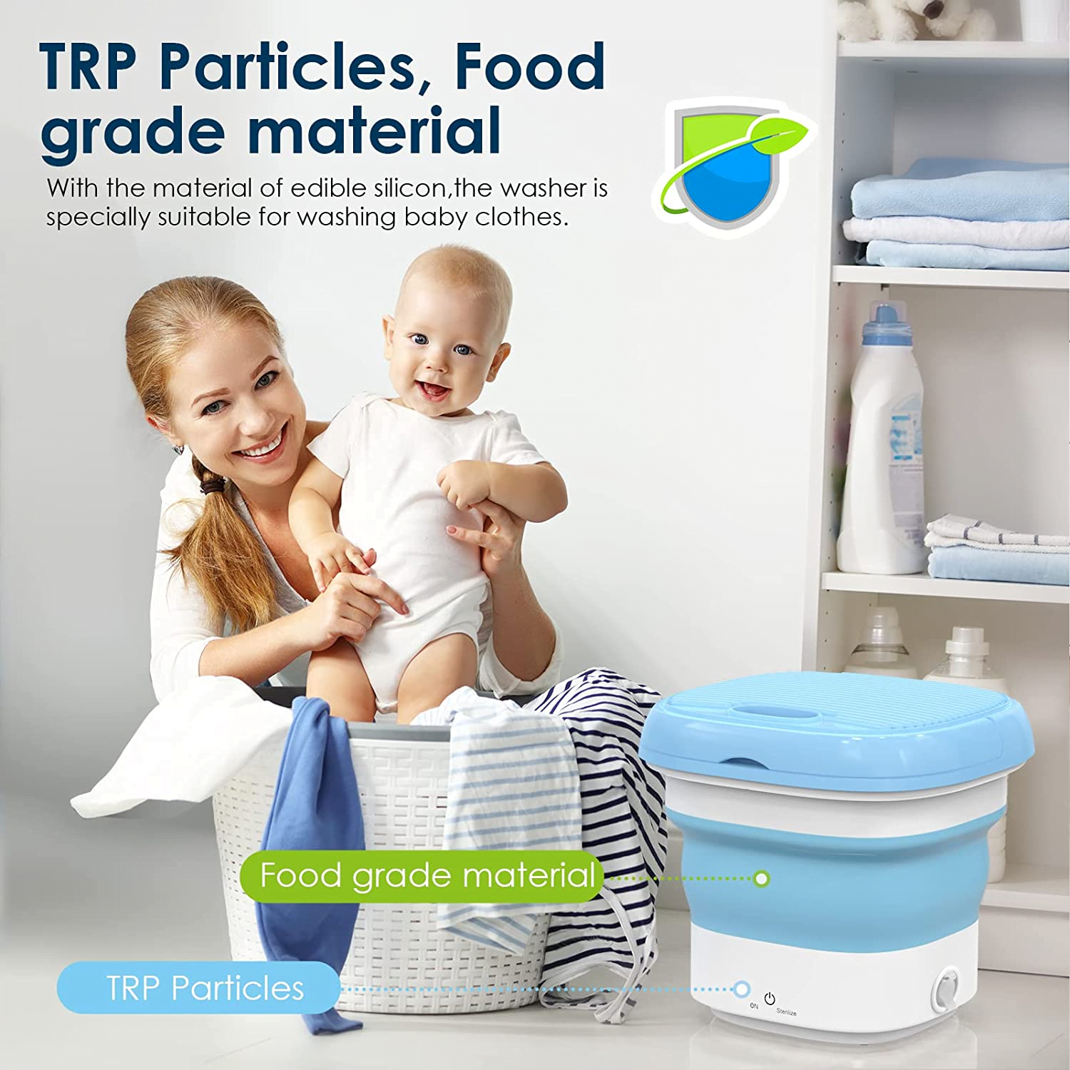 Mini Machine À Laver À Ultrasons pliable et portable Avec centrifugeuse de séchage + Panier 3Kg