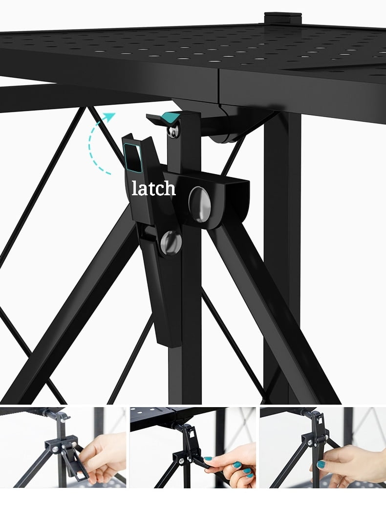 Étagère de rangement pliable à 3/4/5 niveaux, Multifonctionnel et sans installation – Tenir 300kg