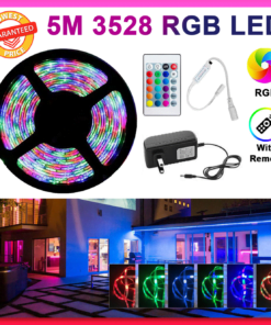 Multifonction 5M Bande lumineuse LED RVB flexible etanche 24 touches télécommande