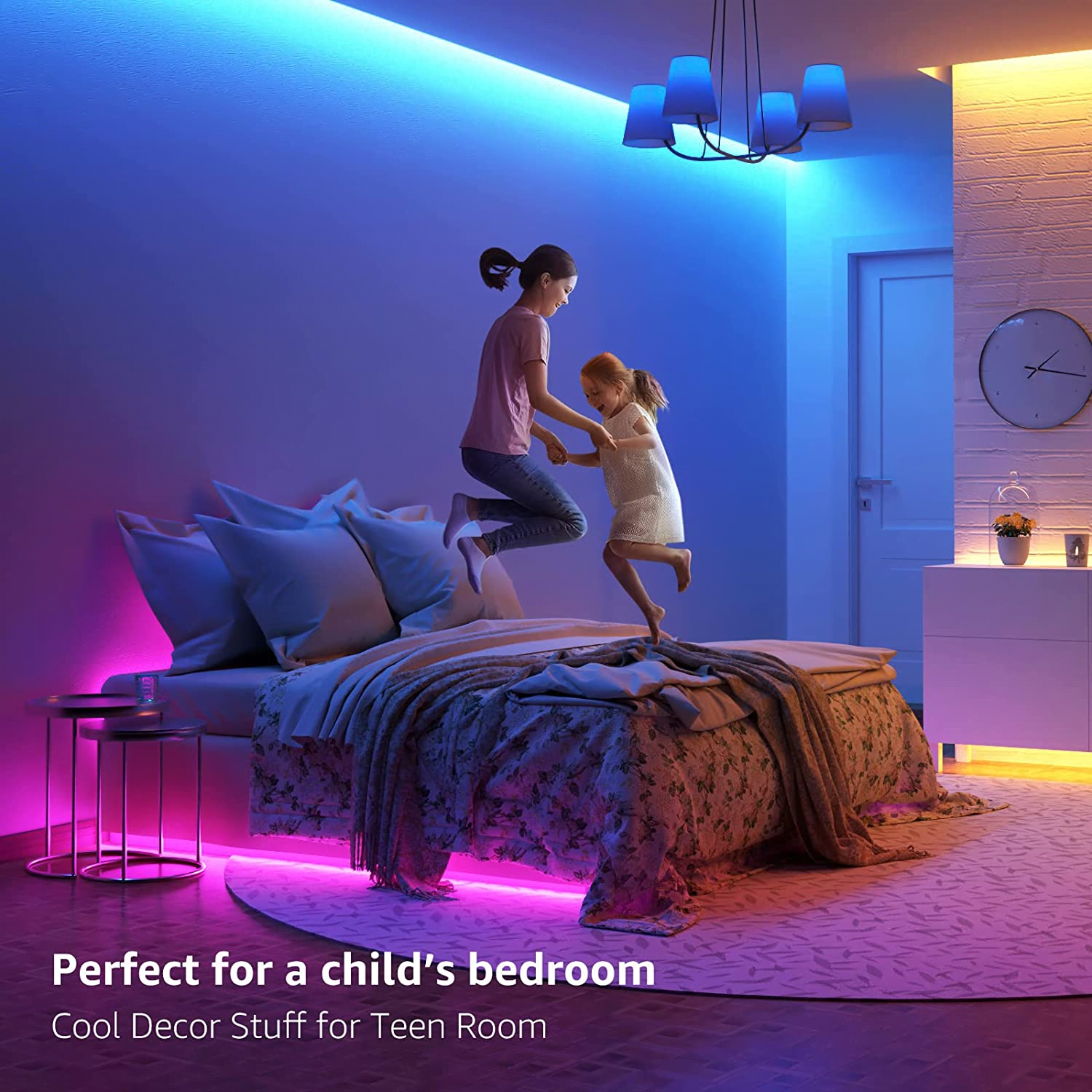 Multifonction 5M Bande lumineuse LED RVB flexible etanche 24 touches télécommande
