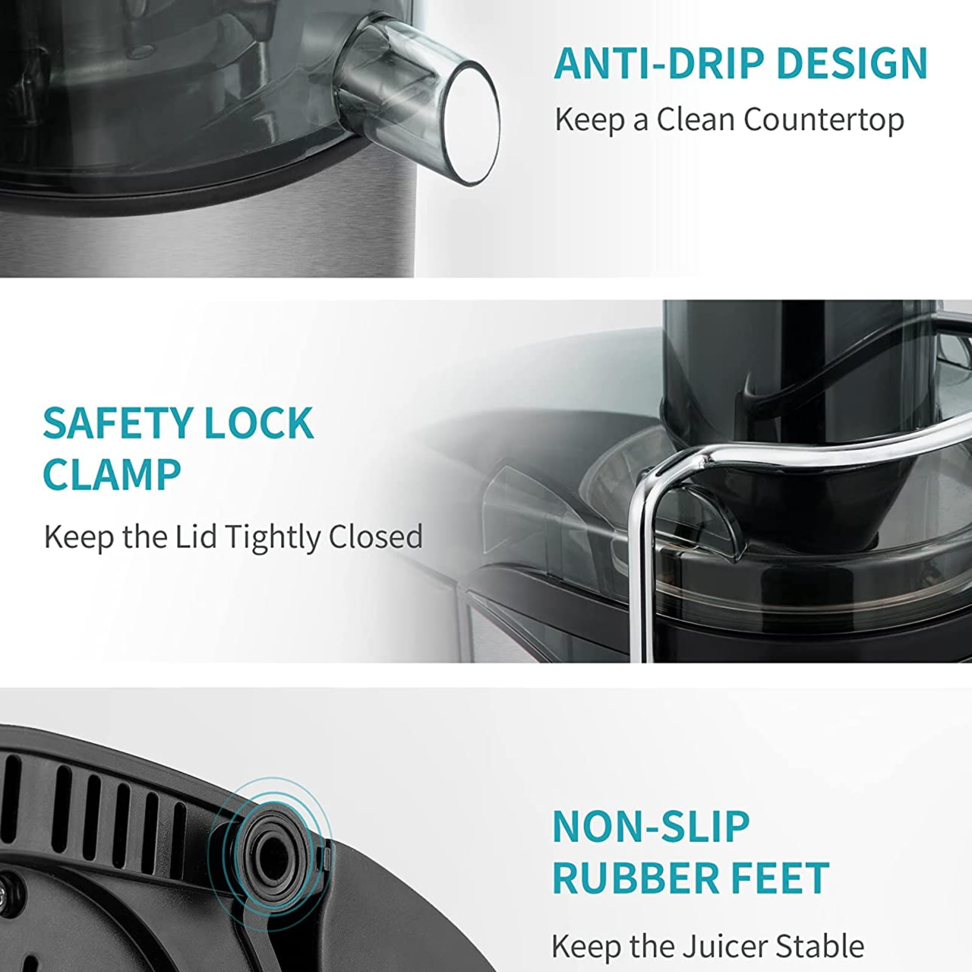 Presse-agrumes centrifuge extra large à 2 vitesses pour fruits et légumes, facile à nettoyer