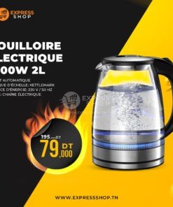 Bouilloire électrique 1500W 2L arrêt automatique Protection contre l'ébouillante avec filtre INOX (ORIGINAL)