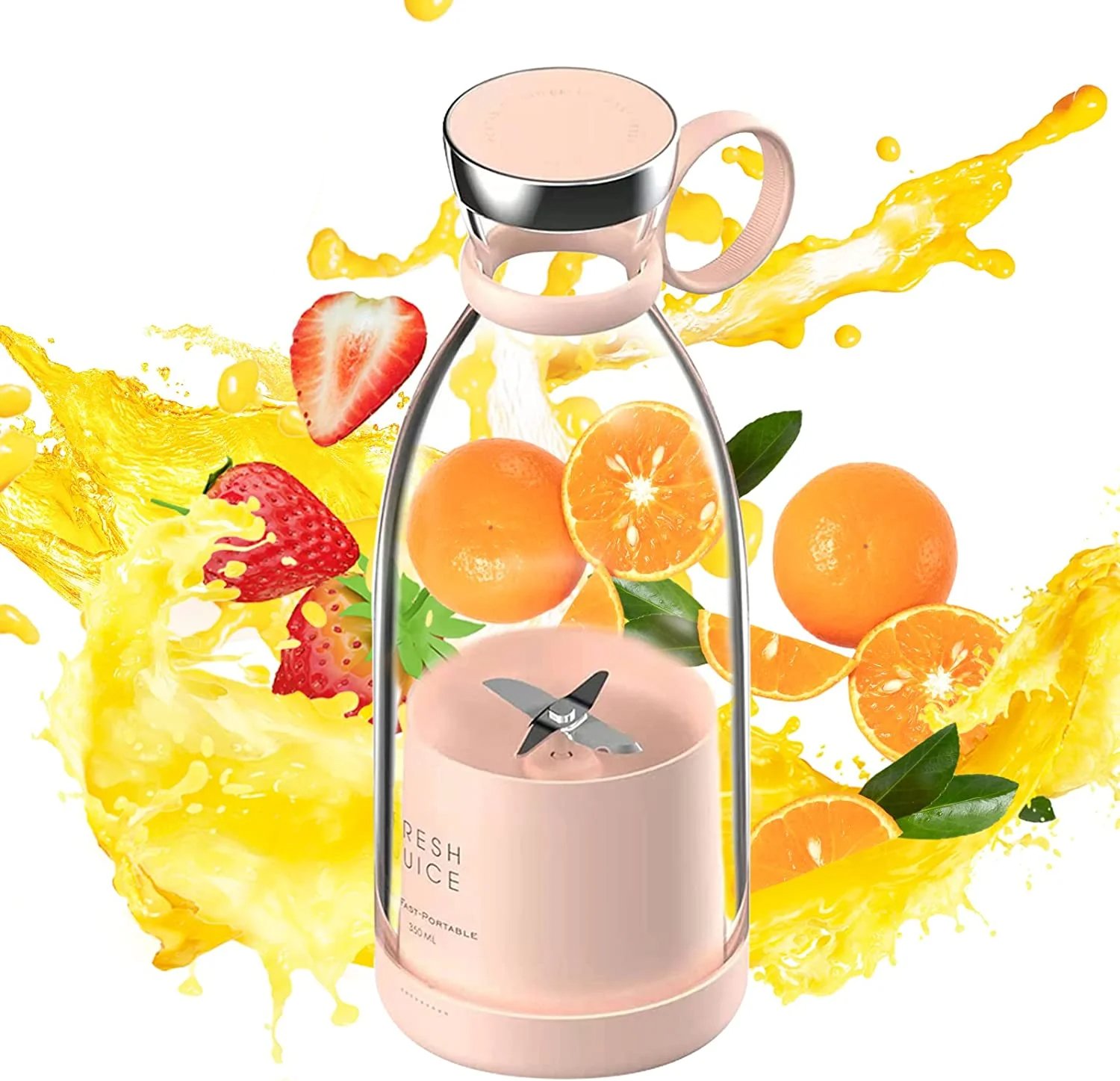 blender Fresh Juice Portable puissante pour jus secoue Smoothies charge sans fil avec six lames